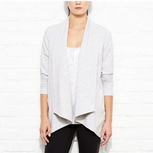 Athleta Grey Terry Tranquility Wrap  Sweater